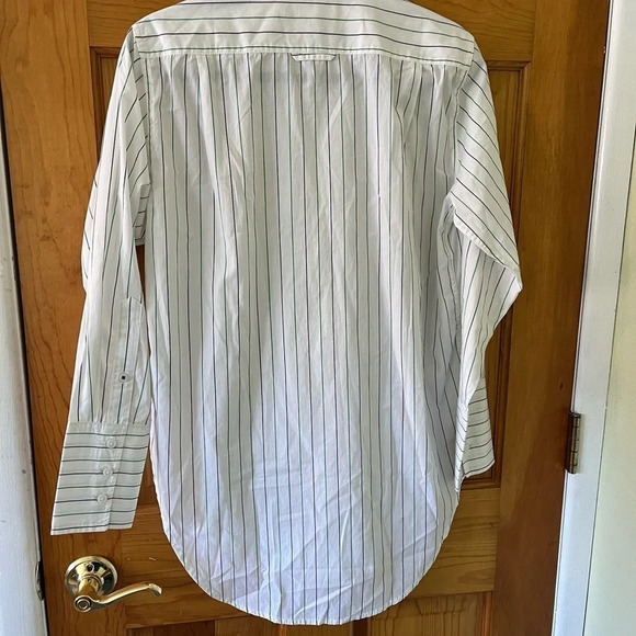 J. Crew Relaxed-fit collarless tunic shirt in striped poplin Popover Size 2 - Picture 3 of 12